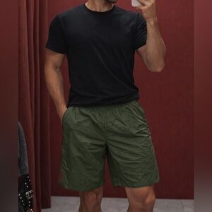 Prada Re- Nylon Men Olive Green Swim Shorts with Red Tag